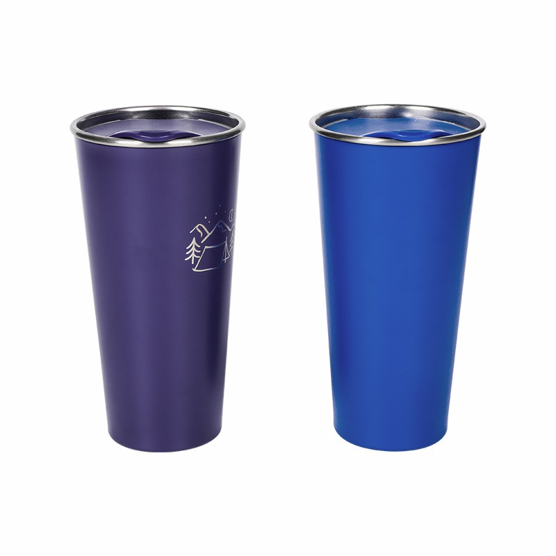 Vaso de acero inoxidable para café, cerveza o cola de 500 ml con tapa simple y gran capacidad para hombres de negocios