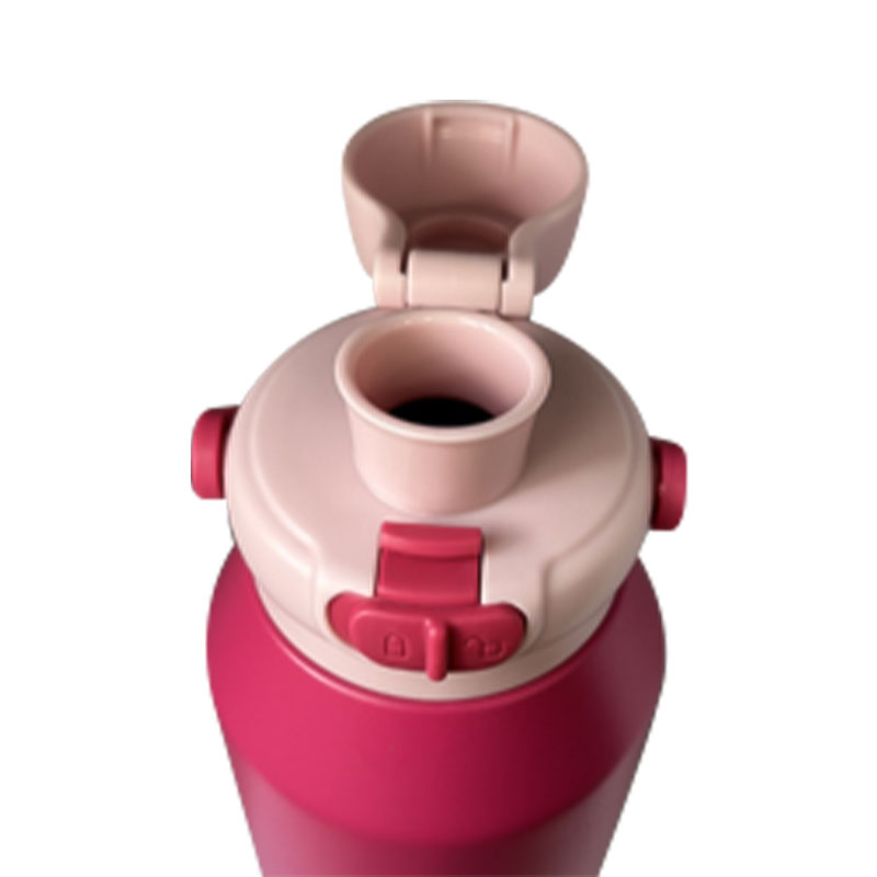 Botella deportiva con tapa abatible de boca ancha